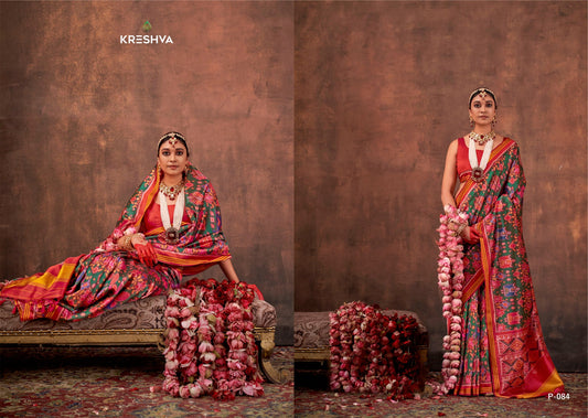 84 Patola Essence Kreshva Twill Pv Silk Sarees