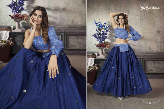 2047 Frill And Flare Vol 5 Shubhkala Croptop Skirt Set