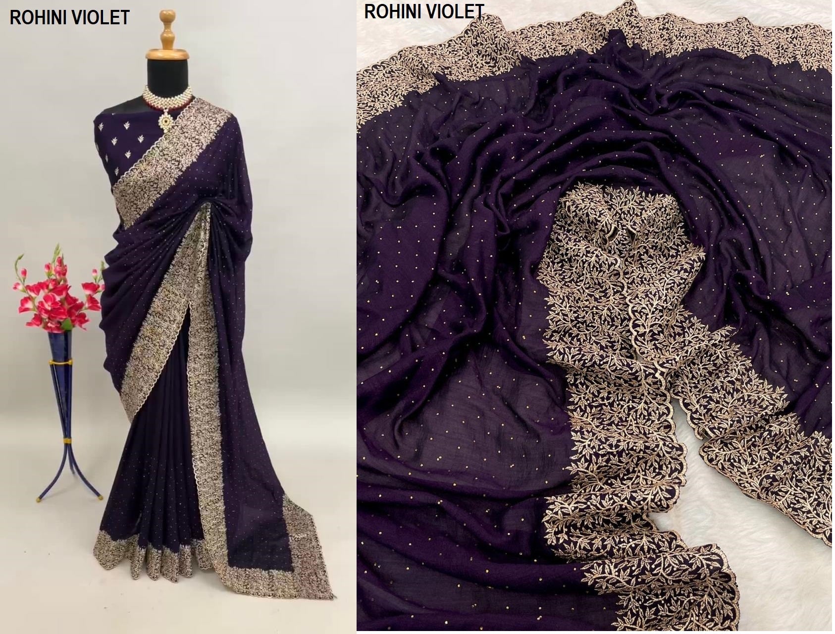 Rohini Violet Bt Sarees