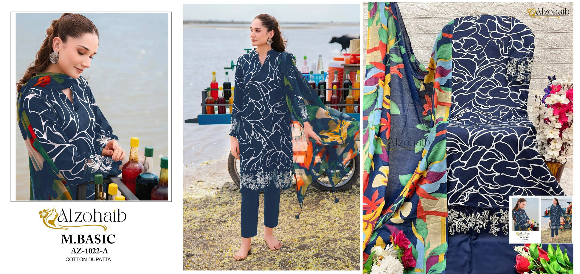 1022A M Basic Al Zohaib Pakistani Salwar Suits