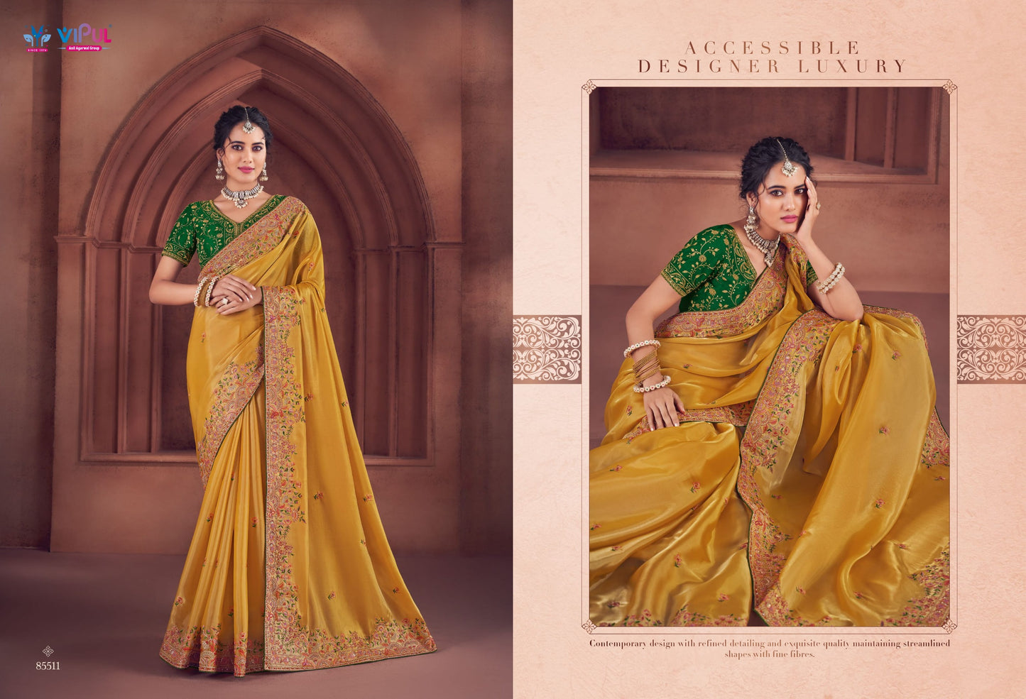85511 Saubhagyashree Vipul Bridal Wear Sarees