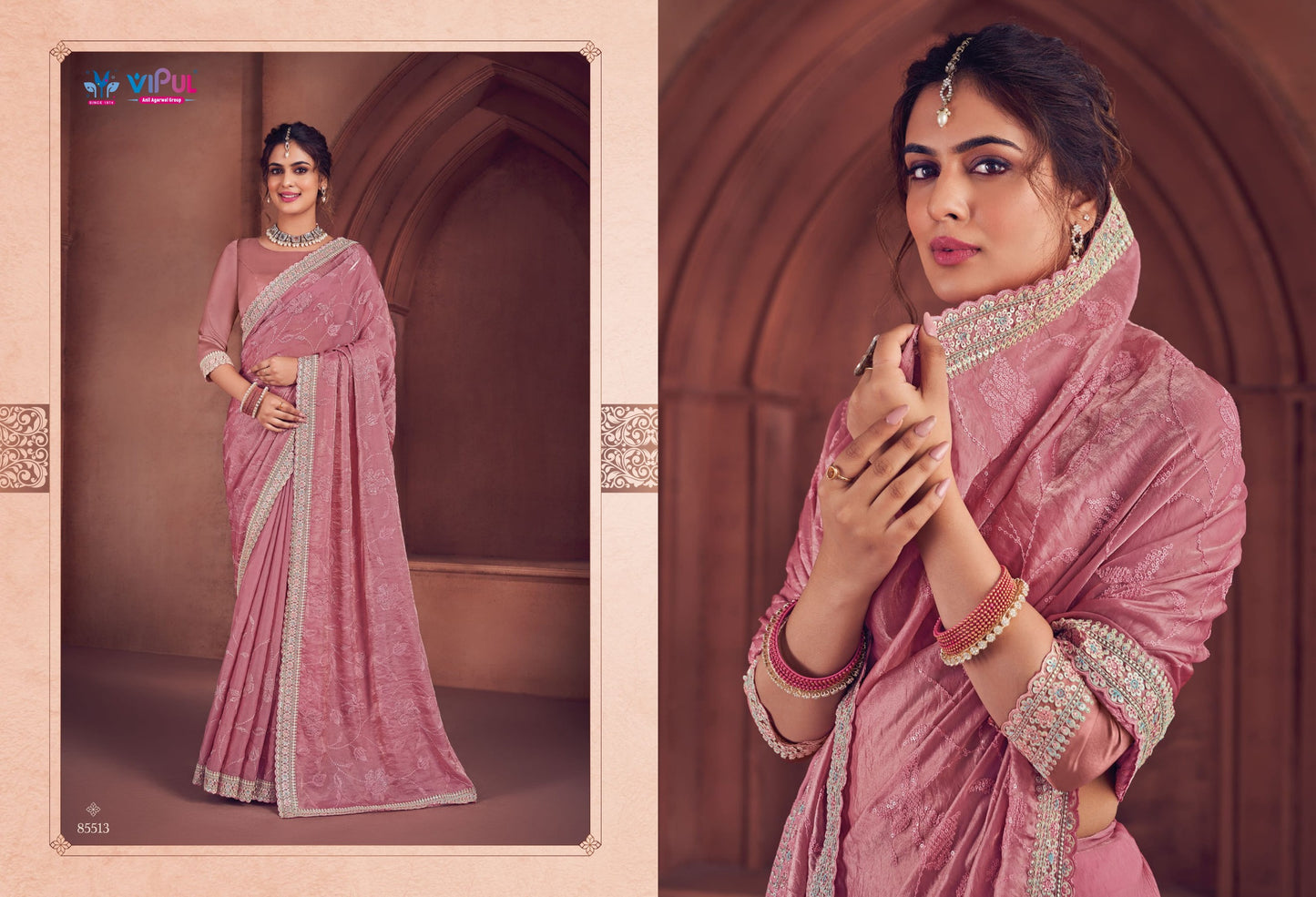 85513 Saubhagyashree Vipul Bridal Wear Sarees