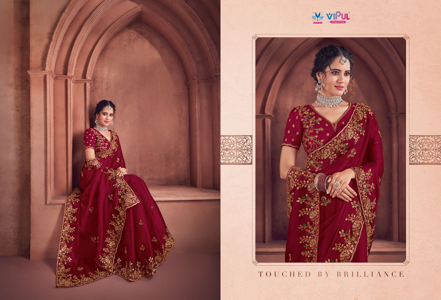 85516 Saubhagyashree Vipul Bridal Wear Sarees