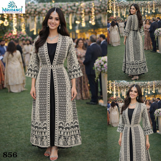 856 Heena Mrudangi Chinon Silk One Piece Gown