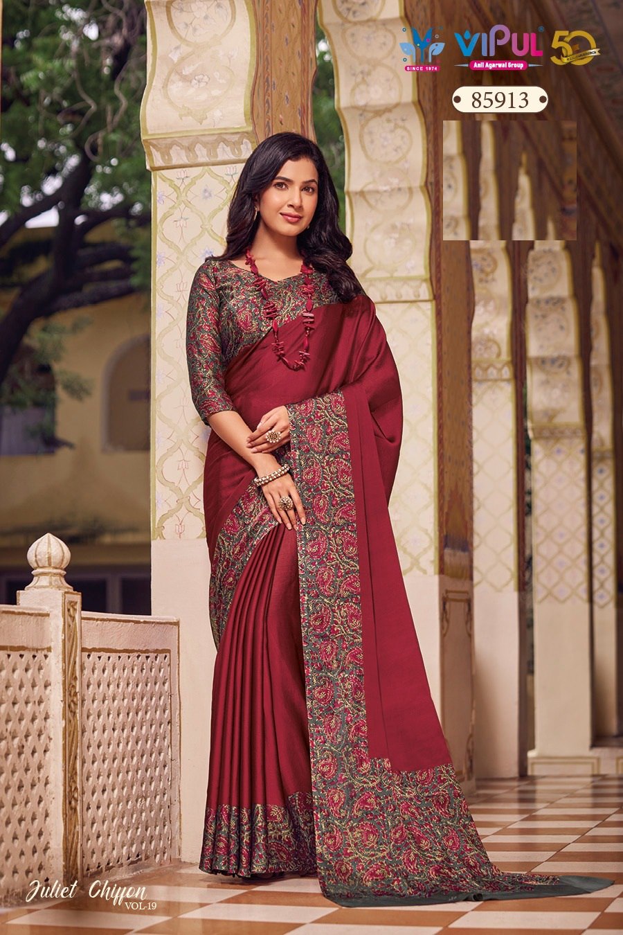 85913 Juliet Vol 19 Vipul Chiffon Sarees