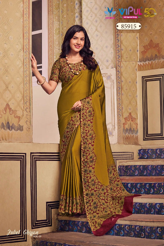85915 Juliet Vol 19 Vipul Chiffon Sarees