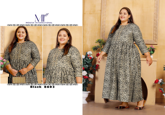 8603 Big Size Vol 1 Moksh Long One Piece