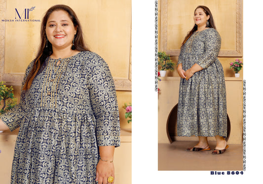 8604 Big Size Vol 1 Moksh Long One Piece