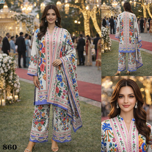 860 Meena Mrudangi Premium Rayon Karachi Readymade Suit