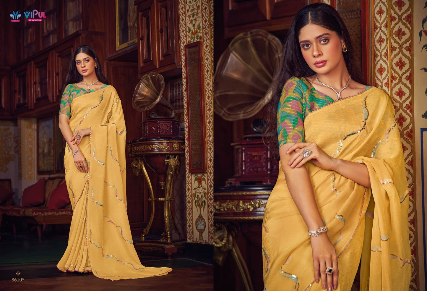 86105 Alia Vipul Chiffon Sarees