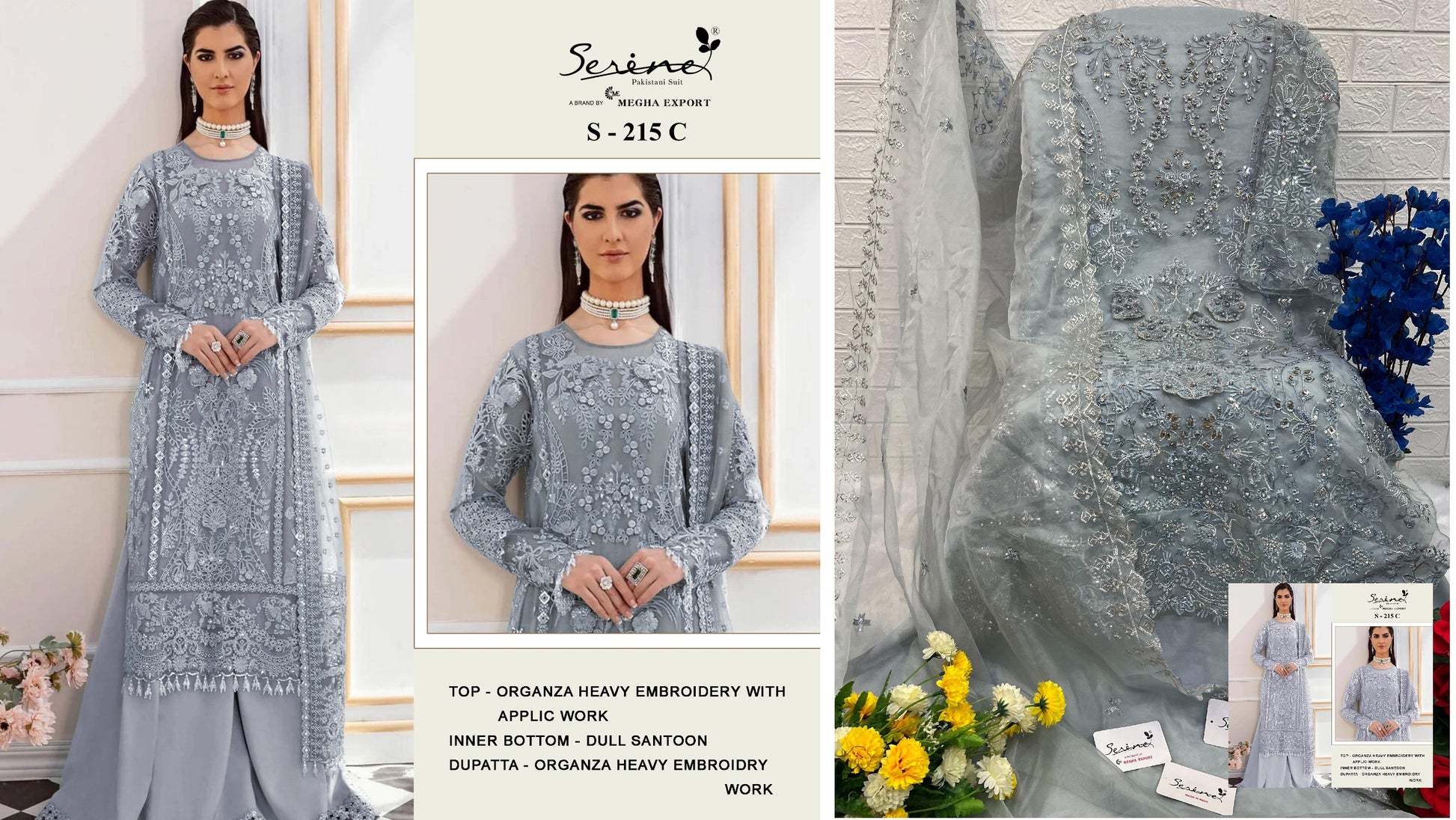 S-215C Serine Pakistani Salwar Suits