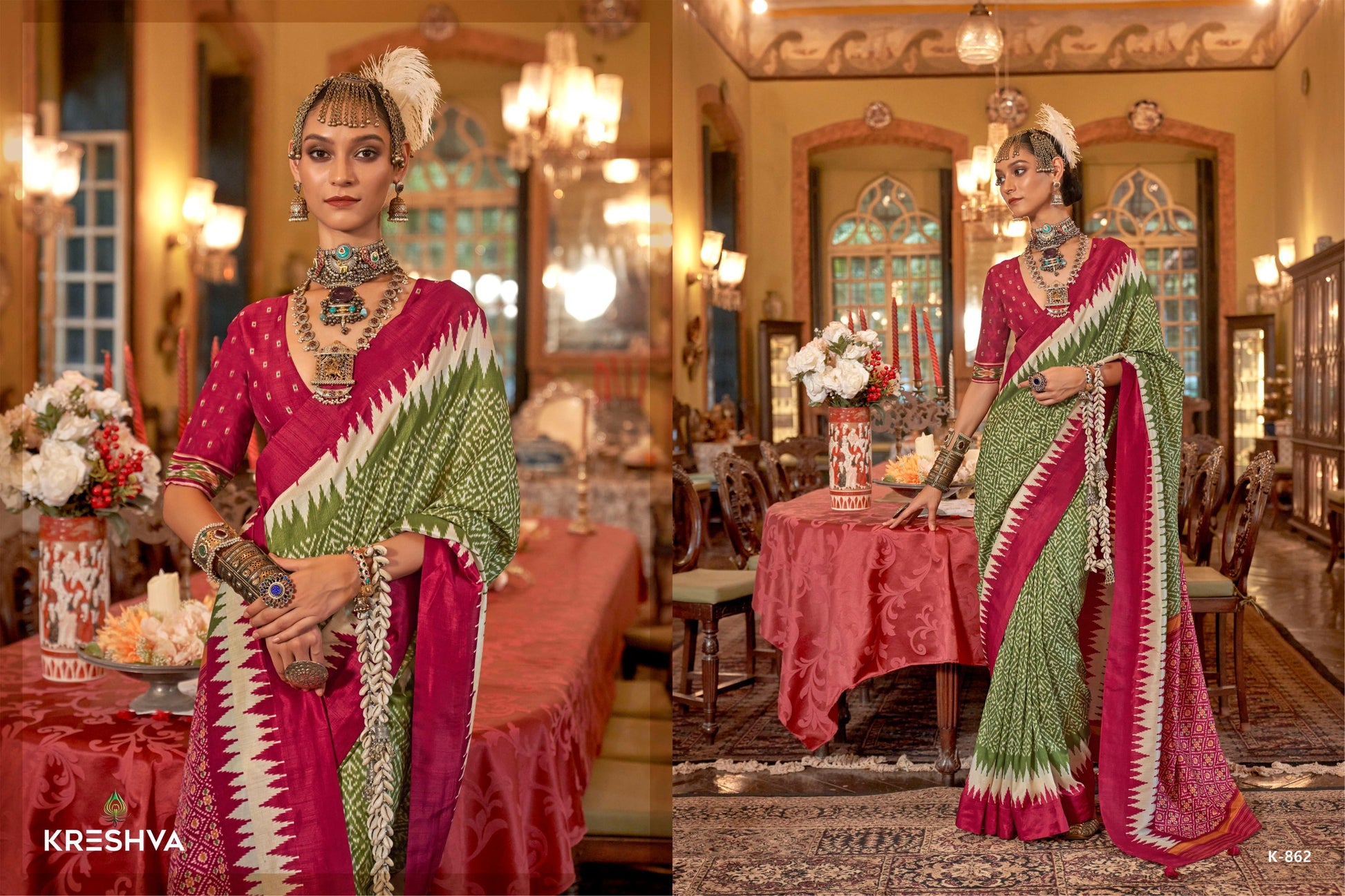 862 Pankhpatola Kreshva Pv Silk Sarees