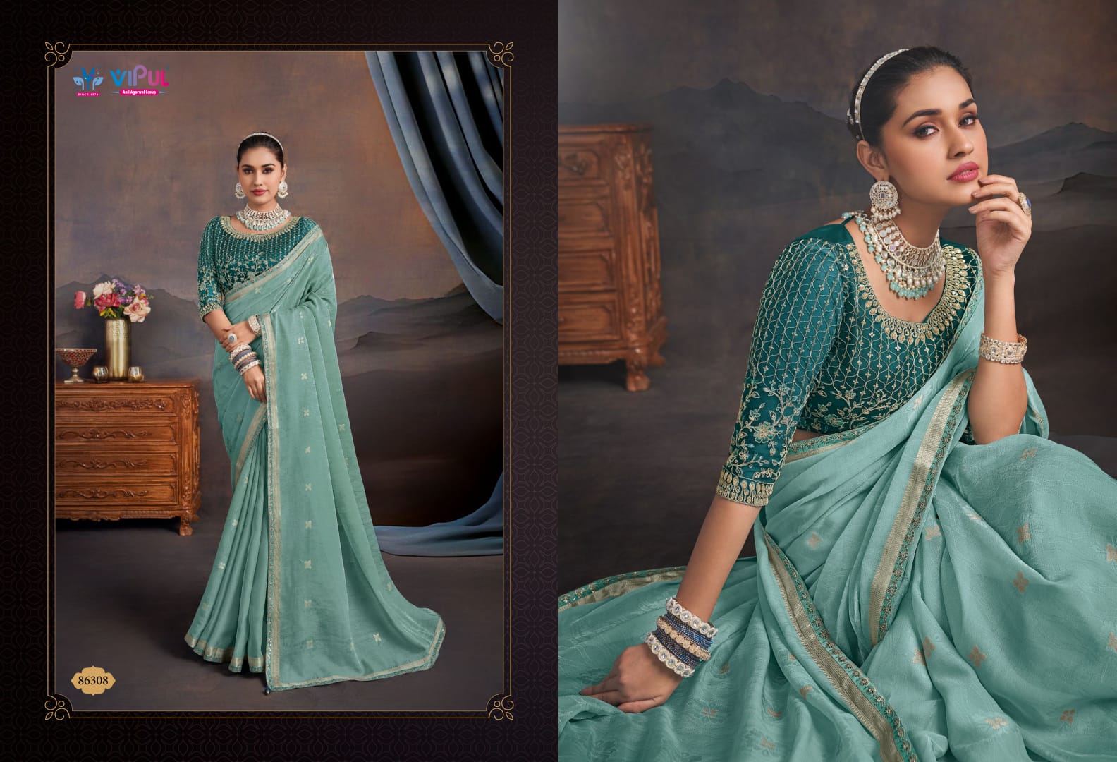 86308 Jannat Vipul Organza Sarees