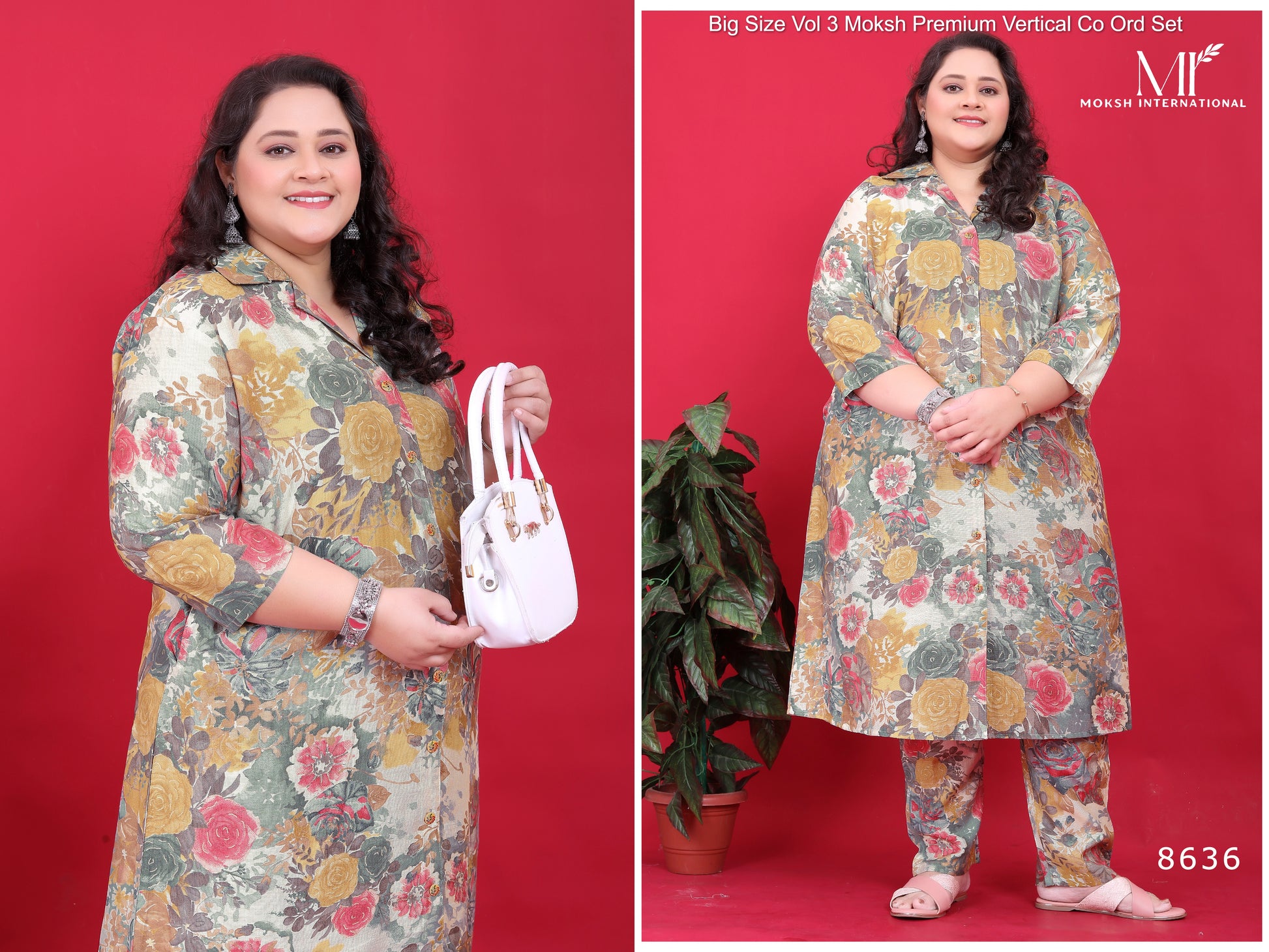8636 Big Size Vol 3 Moksh Premium Vertical Co Ord Set