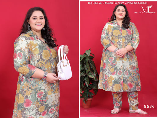 8636 Big Size Vol 3 Moksh Premium Vertical Co Ord Set