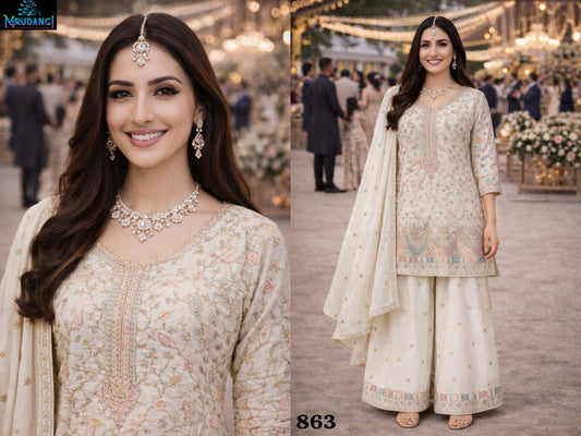 863 Veena Mrudangi Real Chinon Readymade Suits