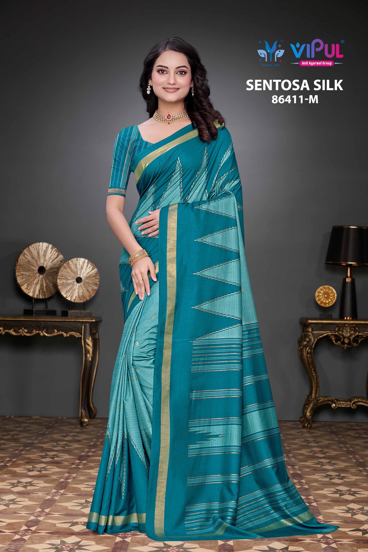 86411-M Sentosa Vipul Soft Silk Sarees