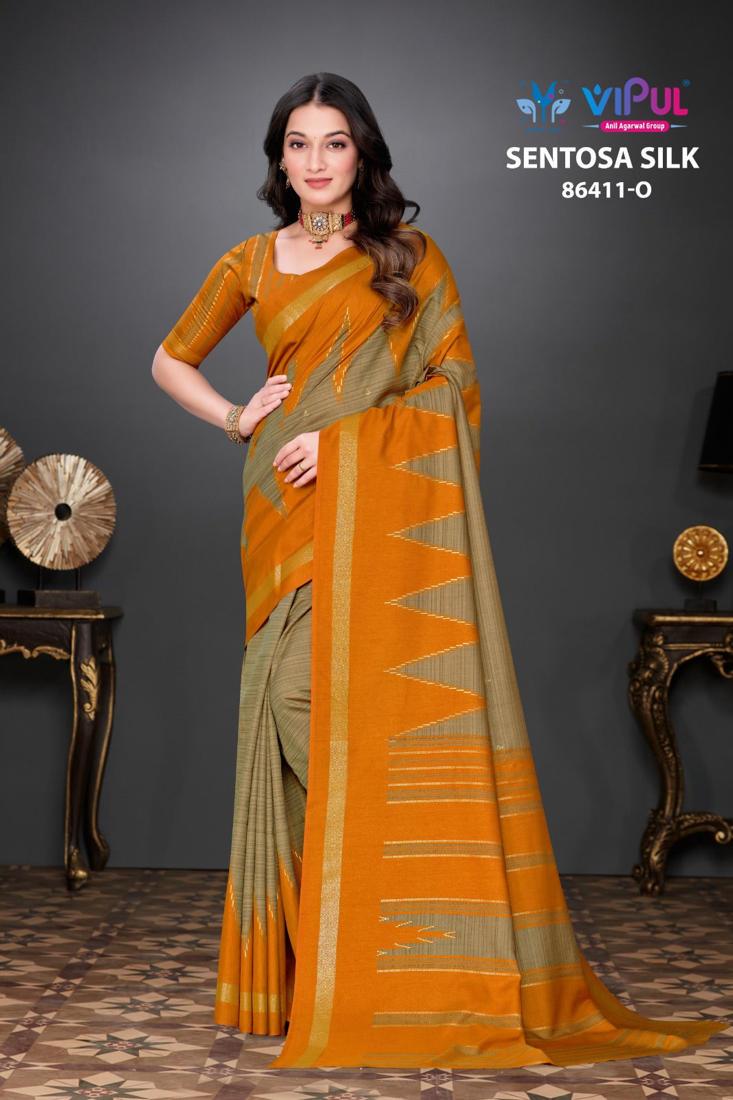 86411-O Sentosa Vipul Soft Silk Sarees