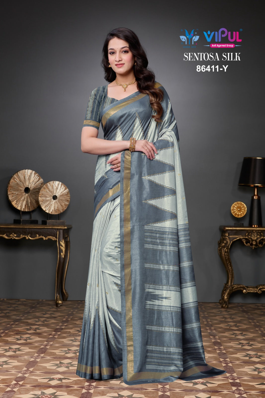 86411-Y Sentosa Vipul Soft Silk Sarees