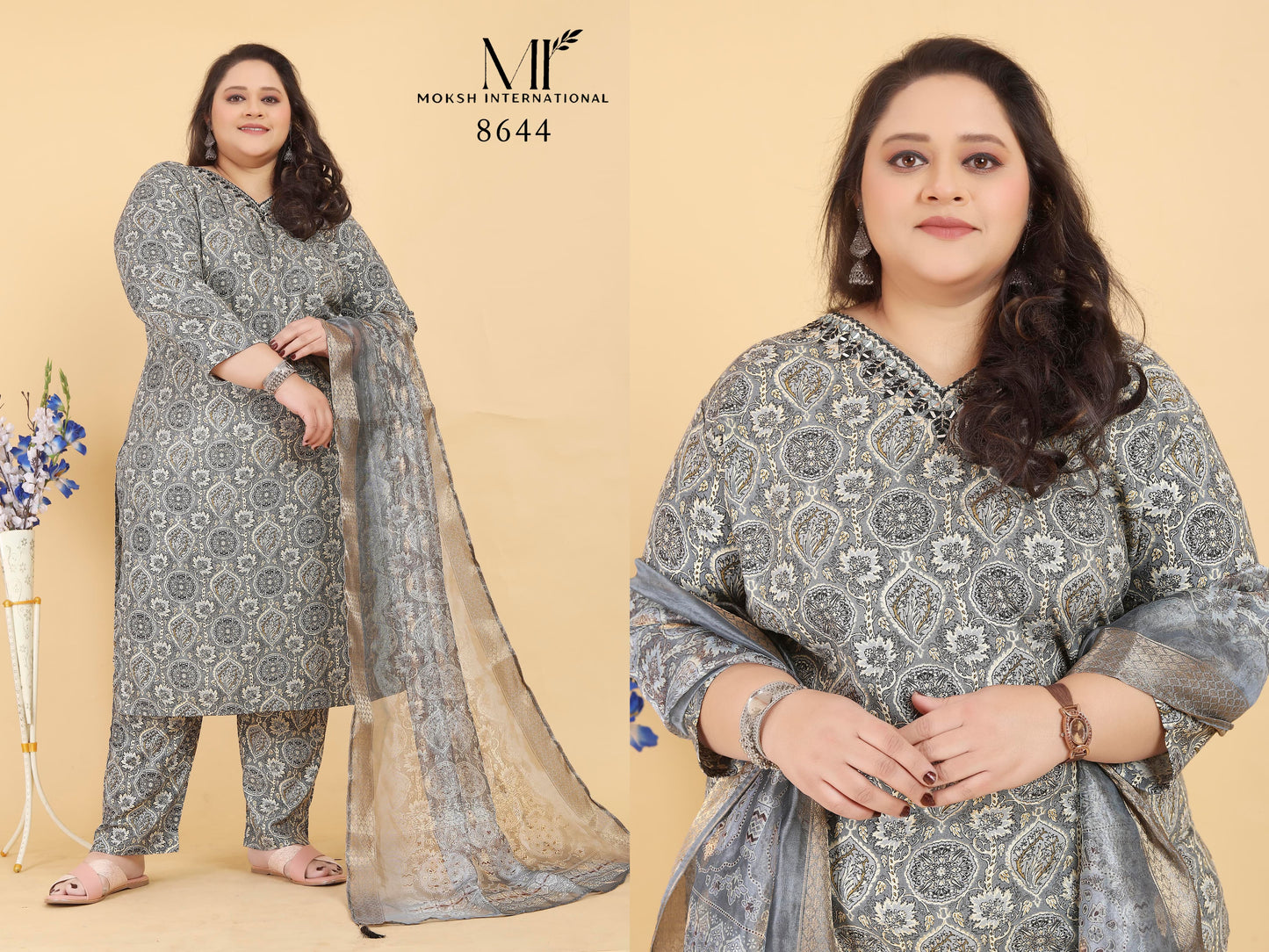 8644 Big Size Royal Vol 1 Moksh Jacquard Readymade Suits
