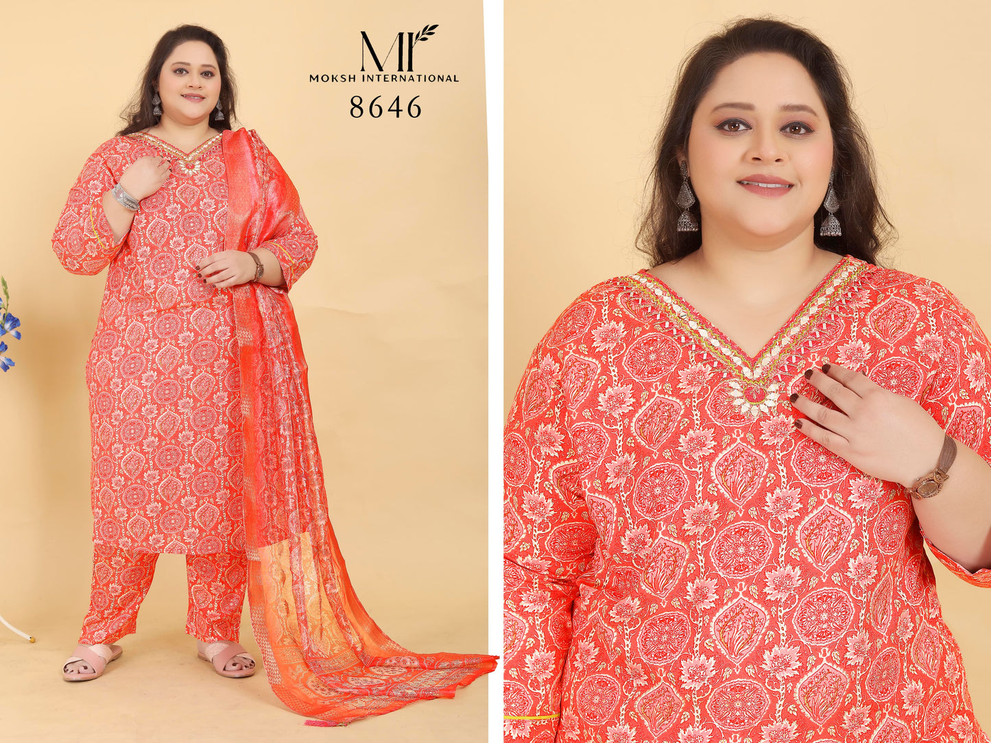 8646 Big Size Royal Vol 1 Moksh Jacquard Readymade Suits