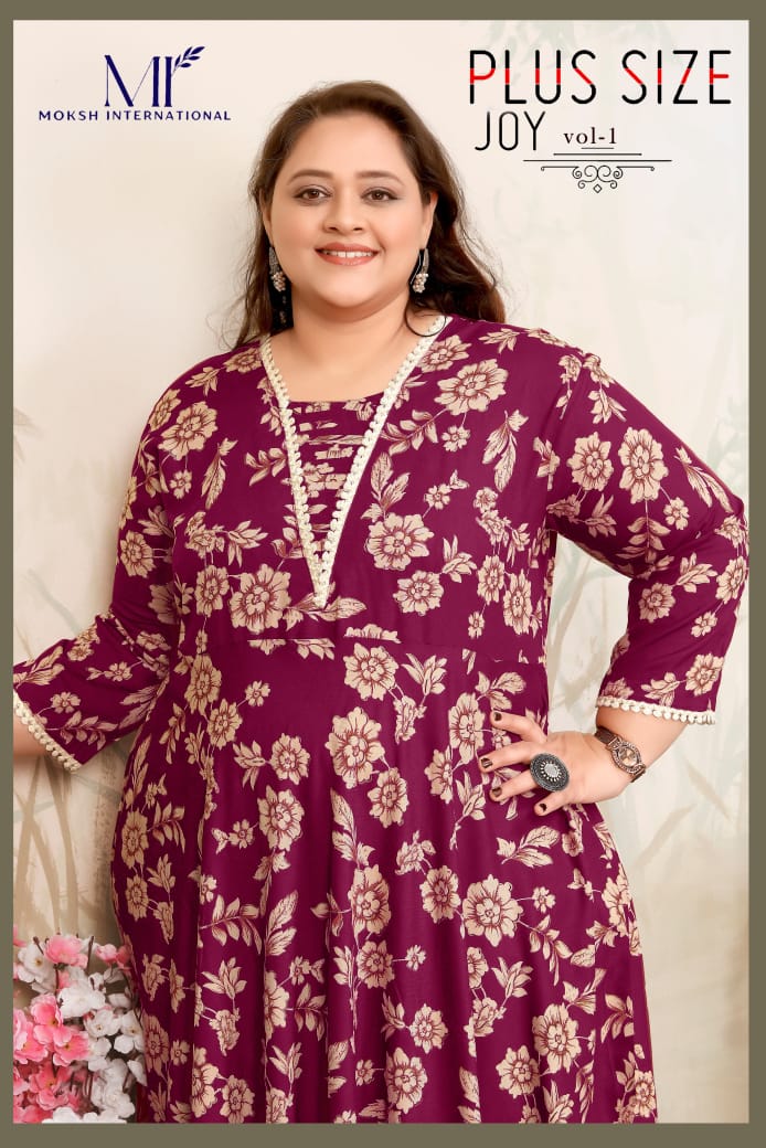 8651 Plus Size Joy Vol 1 Moksh Rayon Kurti