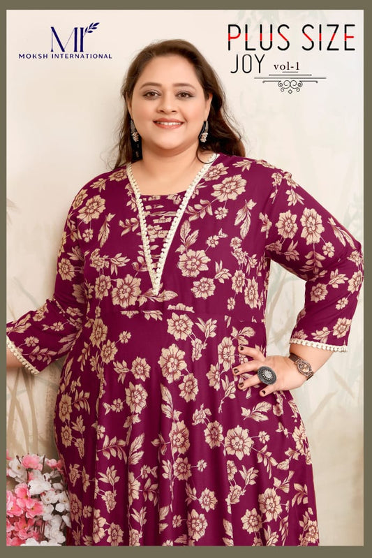 8651 Plus Size Joy Vol 1 Moksh Rayon Kurti