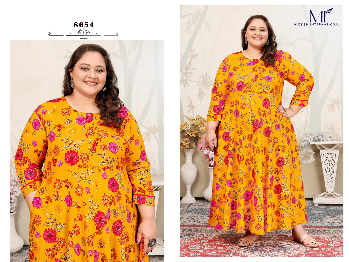 8654 Plus Size Joy Vol 2 Moksh Rayon Kurti