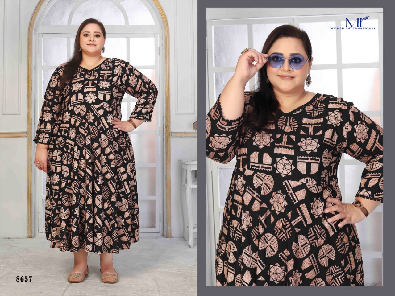 8657 Plus Size Color Vol 1 Moksh Premium Rayon Kurti
