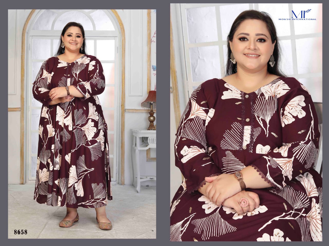 8658 Plus Size Color Vol 1 Moksh Premium Rayon Kurti