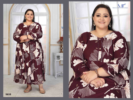 8658 Plus Size Color Vol 1 Moksh Premium Rayon Kurti