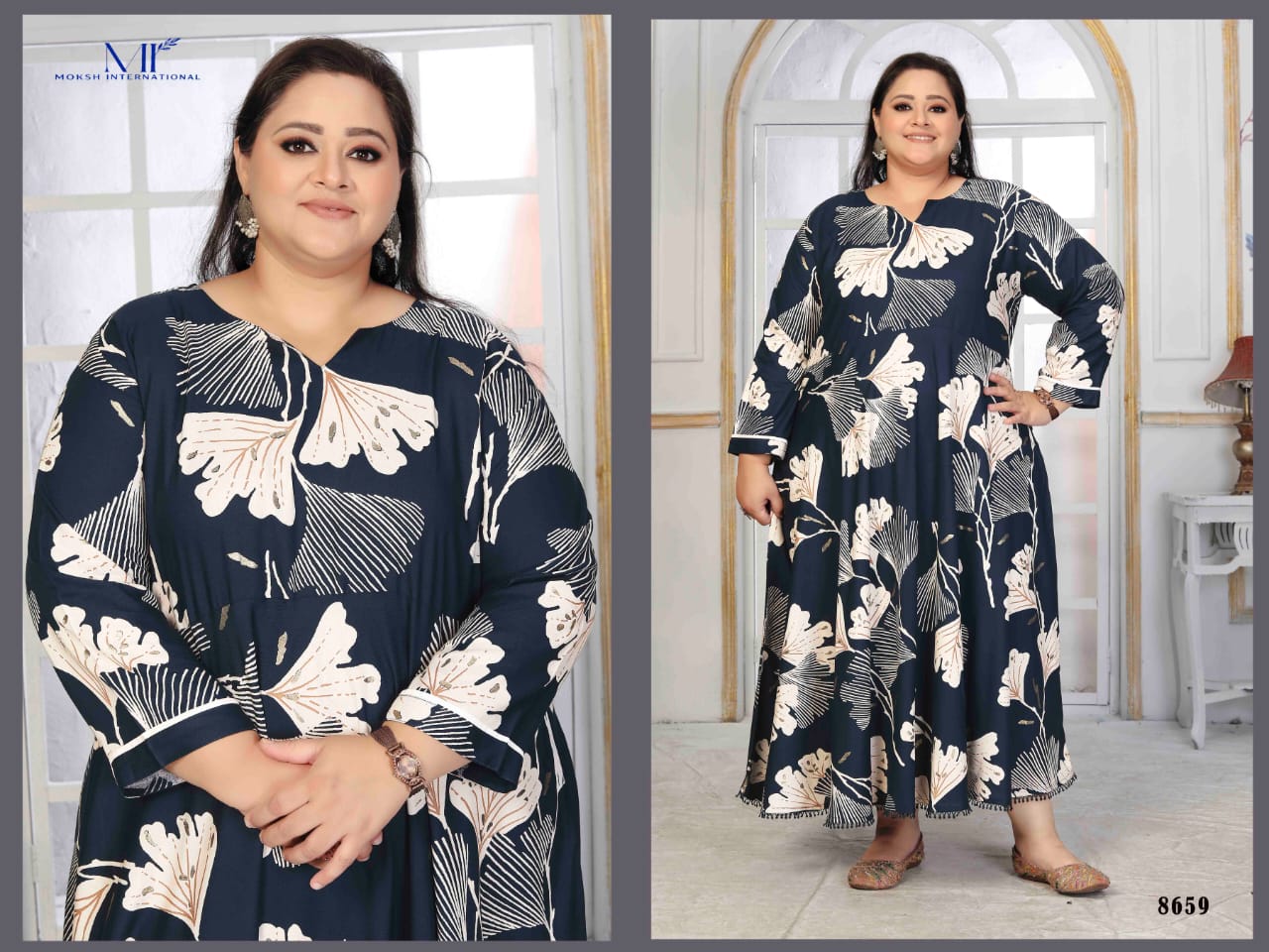8659 Plus Size Color Vol 1 Moksh Premium Rayon Kurti