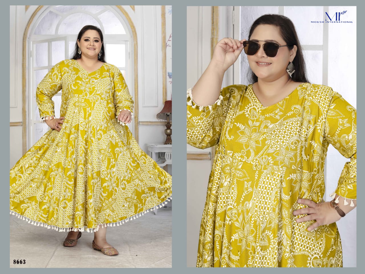 8663 Plus Size Color Vol 2 Moksh Anarkali Kurti