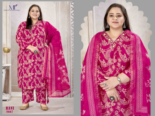 8667 Plus Size Glory Vol 1 Moksh Lichi Viscose Readymade Suits