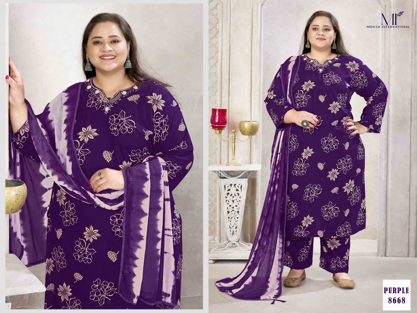 8668 Plus Size Glory Vol 2 Moksh Premium Rayon Readymade Suits