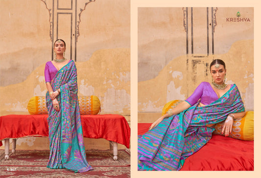 867 Rag Malhari Kreshva Silk Sarees