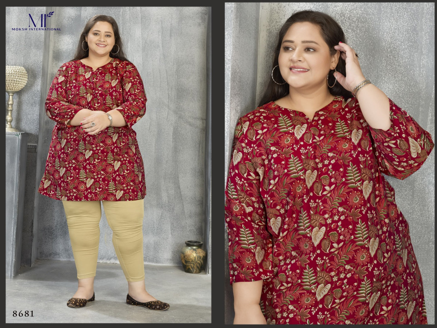 8681 Comfort Vol 1 Moksh Premium Chanderi Short Kurti