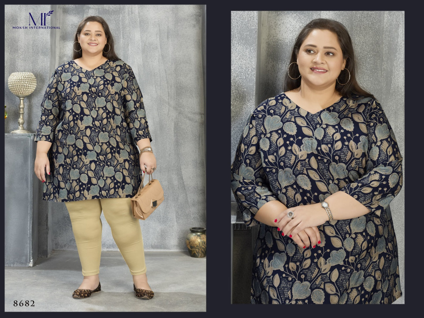 8682 Comfort Vol 1 Moksh Premium Chanderi Short Kurti