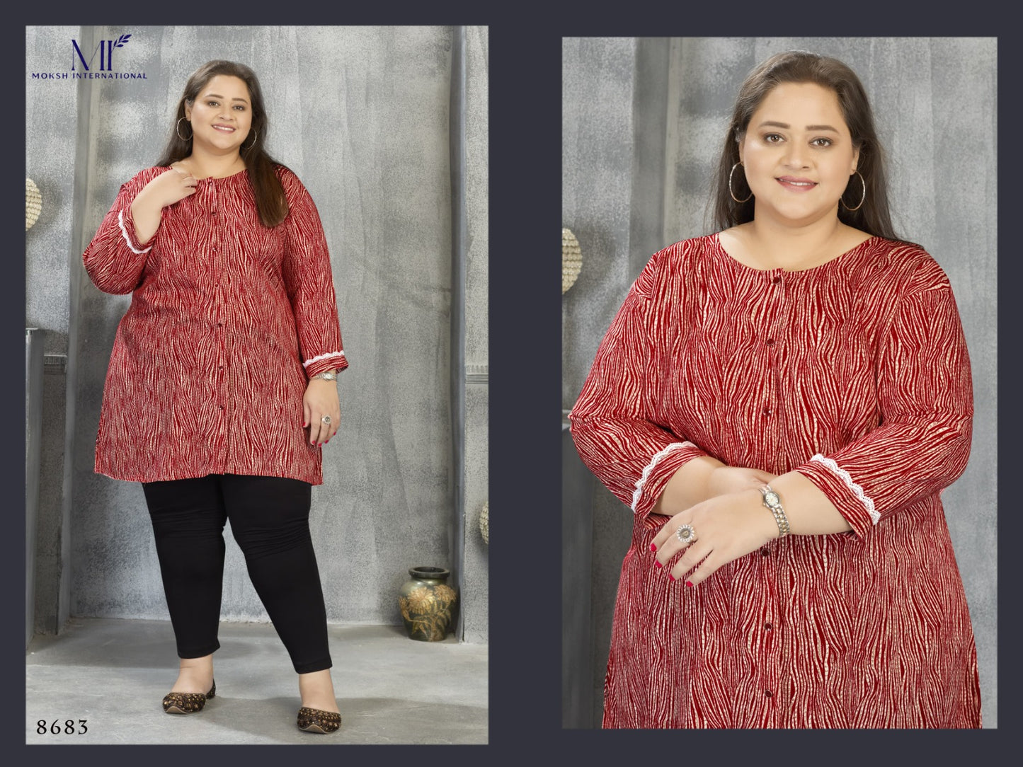 8683 Comfort Vol 1 Moksh Premium Chanderi Short Kurti