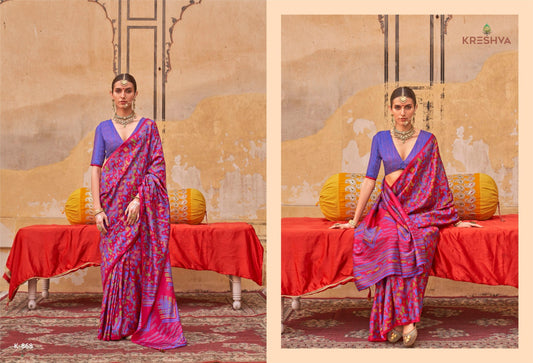 868 Rag Malhari Kreshva Silk Sarees