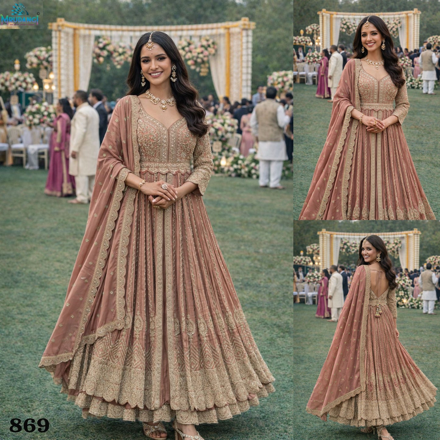 869 Gauri Mrudangi Real Chinon Readymade Suits