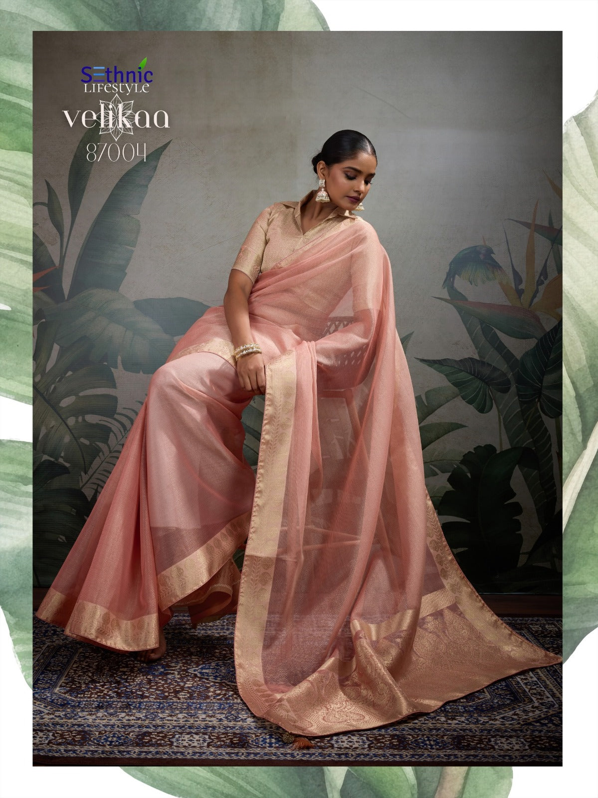 87004 Velikaa Sethnic Tissue Sarees