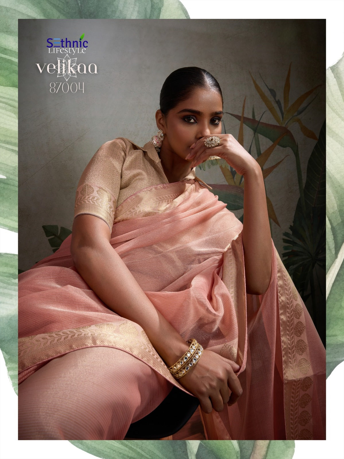 87004 Velikaa Sethnic Tissue Sarees