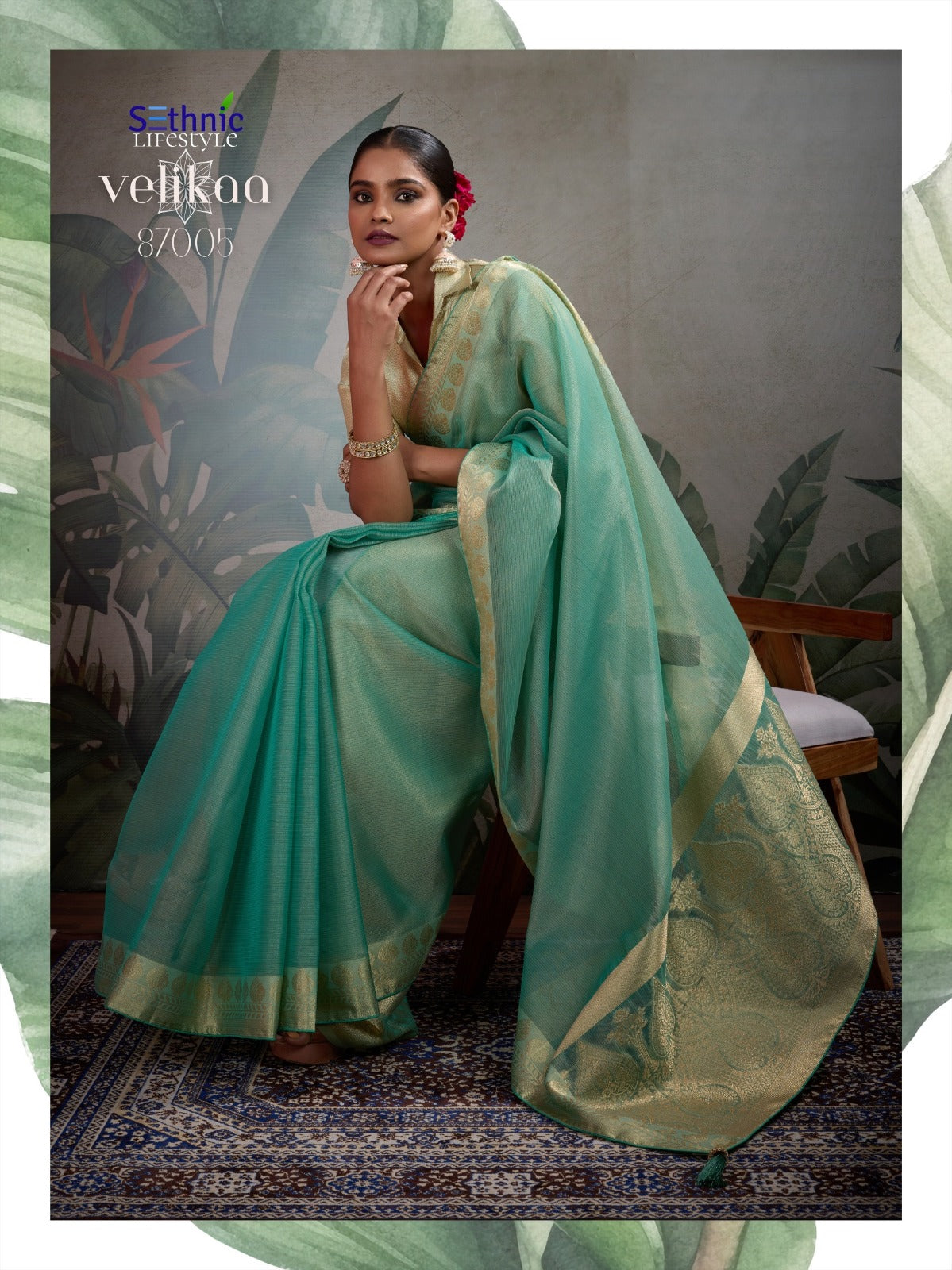 87005 Velikaa Sethnic Tissue Sarees