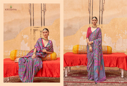 870 Rag Malhari Kreshva Silk Sarees