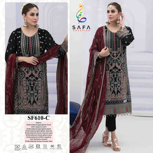 610-C Safa Creation Pakistani Salwar Suits