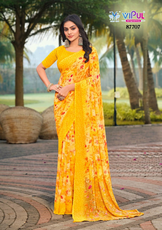 87707 Simran Vipul Georgette Sarees
