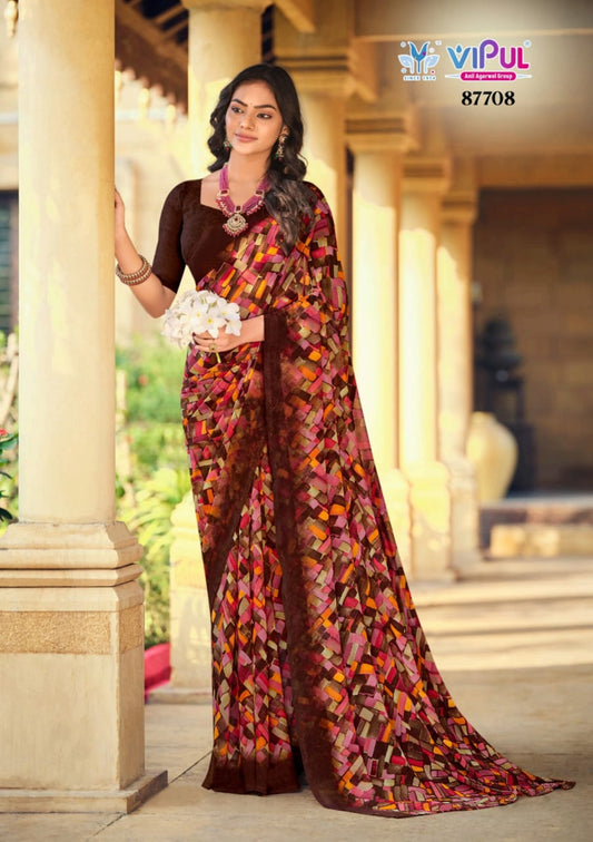 87708 Simran Vipul Georgette Sarees