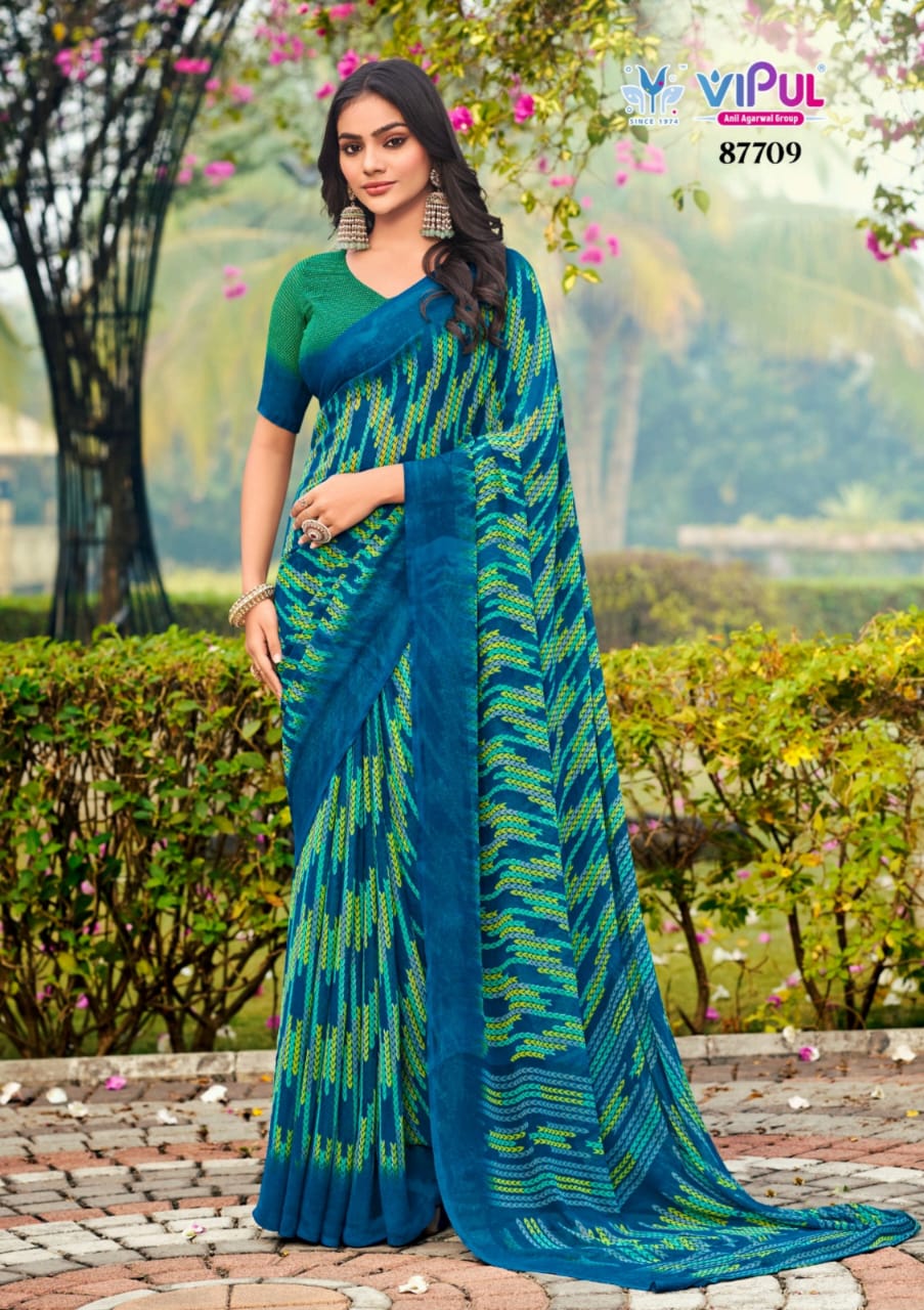 87709 Simran Vipul Georgette Sarees