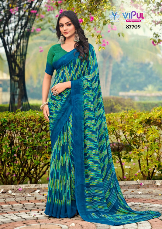 87709 Simran Vipul Georgette Sarees